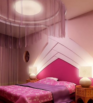 جبس ديكور لغرف النوم Gypsum False Ceiling Design With Ceiling Curtain For Bedrooms1